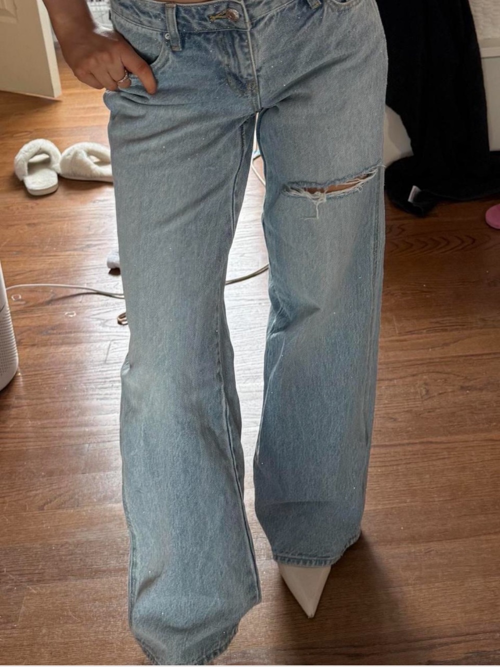 Glitter Low Rise Jeans Embellished Jeans